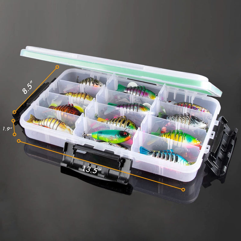 Ghosthorn Fishing Tackle Box, Waterproof 3600 and 3700 Tackle Trays, Plastic Tackle Box Organizer with Removable Dividers Storage Lure Box for Lures 1 and 4 Pack Sporting Goods > Outdoor Recreation > Fishing > Fishing Tackle Ghosthorn   