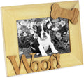 Isaac Jacobs Black Wood Sentiments Dog “Woof!” Picture Frame, 5X7 Inch with Mat, Photo Gift for Pet Dog, Puppy, Display on Tabletop, Desk (Black, 5X7 (Matted 4X6)) Home & Garden > Decor > Picture Frames Isaac Jacobs International Natural 4x6 