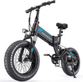 Wooken Electric Bike, 20'' Fat Tire Electric Bike for Adults, 500W Folding Electric Bike with 48V 10Ah Battery, Shimano 7 Speed Gears, Dual Shock Absorber, 20MPH Ebike for Commute Mountain Beach Snow Sporting Goods > Outdoor Recreation > Cycling > Bicycles Wooken Blue  
