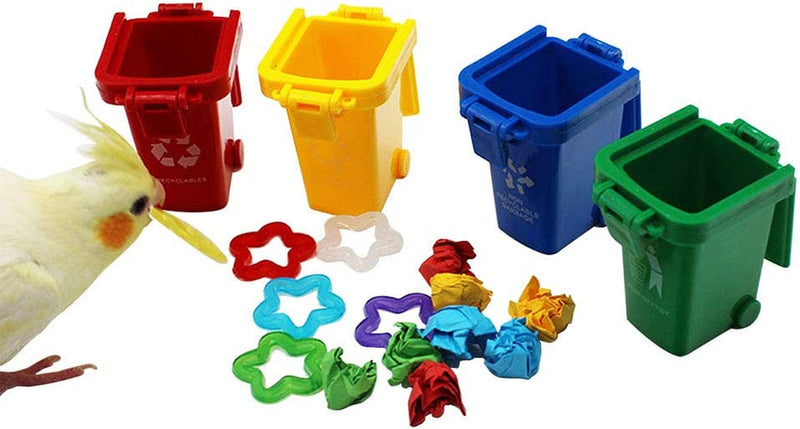QBLEEV Conure Toys, Color Sorting Bin Bird Toys, Teaching Tool Box Parrot Toys, Trick Prop Training Education Interactive Toys for Cockatiel Quaker Lovebirds Animals & Pet Supplies > Pet Supplies > Bird Supplies > Bird Toys QBLEEV   