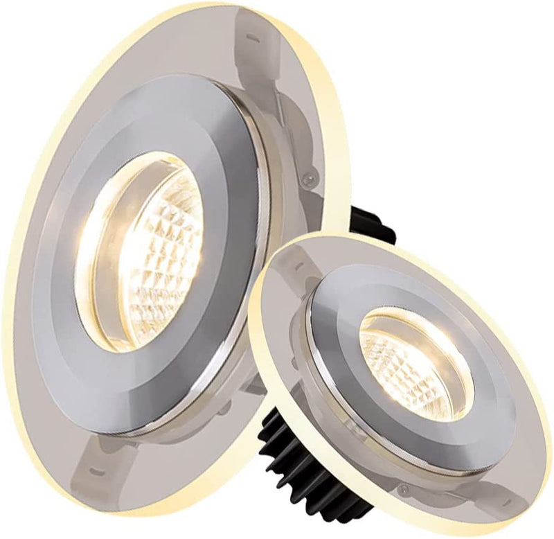 FAZRPIP 2 Pcs LED Downlight,5W 7W 12W Ultra Thin Light Guide round Panel Lights Baffle Trim Led Recessed Lamps High Brightness Daylight Retrofit Downlight Cut Size: 65-80Mm