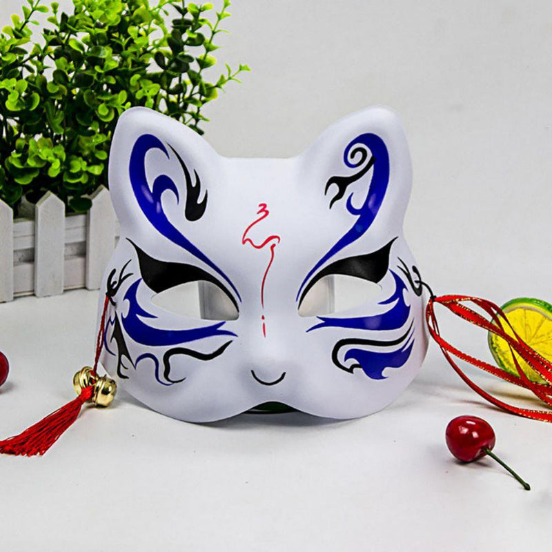 Fox Mask Half Face Mask for Halloween Costume, Animal Cosplay Kabuki Cat Masks Masquerade Party Apparel & Accessories > Costumes & Accessories > Masks EFINNY   