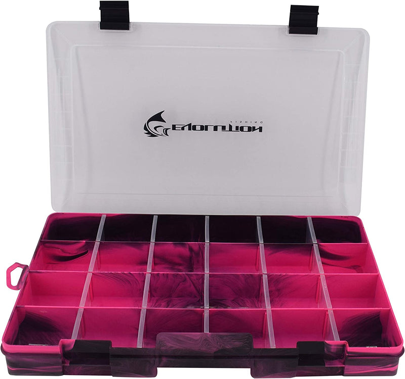 Evolution Outdoor 3700 Drift Series Fishing Tackle Tray – Colored Tackle Box Organizer with Removable Compartments, Clear Lid, 2 Latch Closure, Utility Box Storage Sporting Goods > Outdoor Recreation > Fishing > Fishing Tackle Evolution Outdoor Pink 1 Pk 