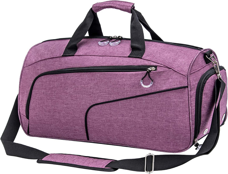 Kuston Sports Gym Bag with Shoes Compartment &Wet Pocket Gym Duffel Bag Overnight Bag for Men and Women Home & Garden > Household Supplies > Storage & Organization Kuston purple  