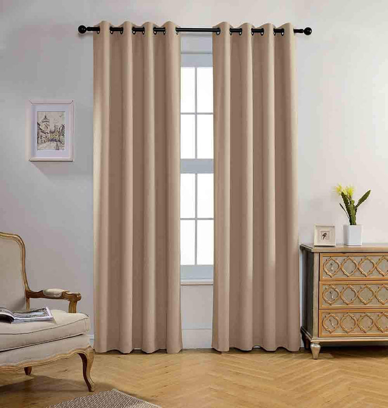 Miuco Room Darkening Texture Thermal Insulated Blackout Curtains for Bedroom 1 Pair 52X63 Inch Black Home & Garden > Decor > Window Treatments > Curtains & Drapes MIUCO Taupe 52x84 inch 