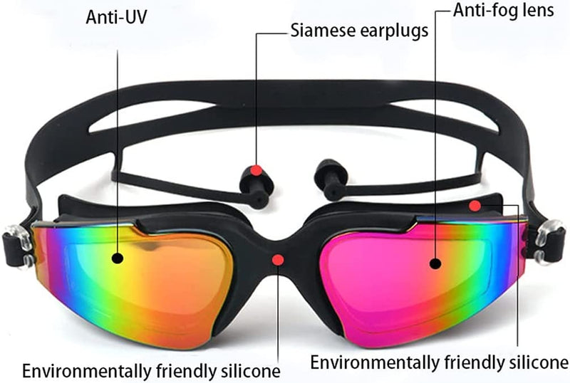 BIENKA N/A Professional Swimming Goggles Man Silicone Anti-Fog Uv Adjustable Multicolor Swimming Glasses with Earplug Men Women Eyewear Goggles Sporting Goods > Outdoor Recreation > Cycling > Cycling Apparel & Accessories BIENKA   