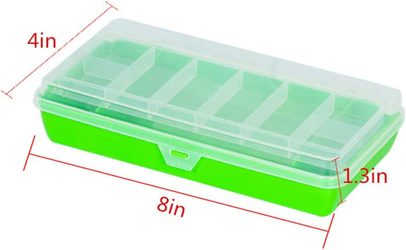Toasis Fishing Lure Storage Container Organizer Double Layer Tackle Plastic Box (Green & Clear-2Pack) Sporting Goods > Outdoor Recreation > Fishing > Fishing Tackle Beihai Global Enterprise Co., Ltd   