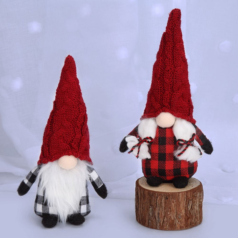 Soonbuy 2Pcs Plush Christmas Gnomes with LED Light (8 In) for Winter Holiday Home Decorations (Pink & Gray) Home & Garden > Decor > Seasonal & Holiday Decorations Soonbuy Red  