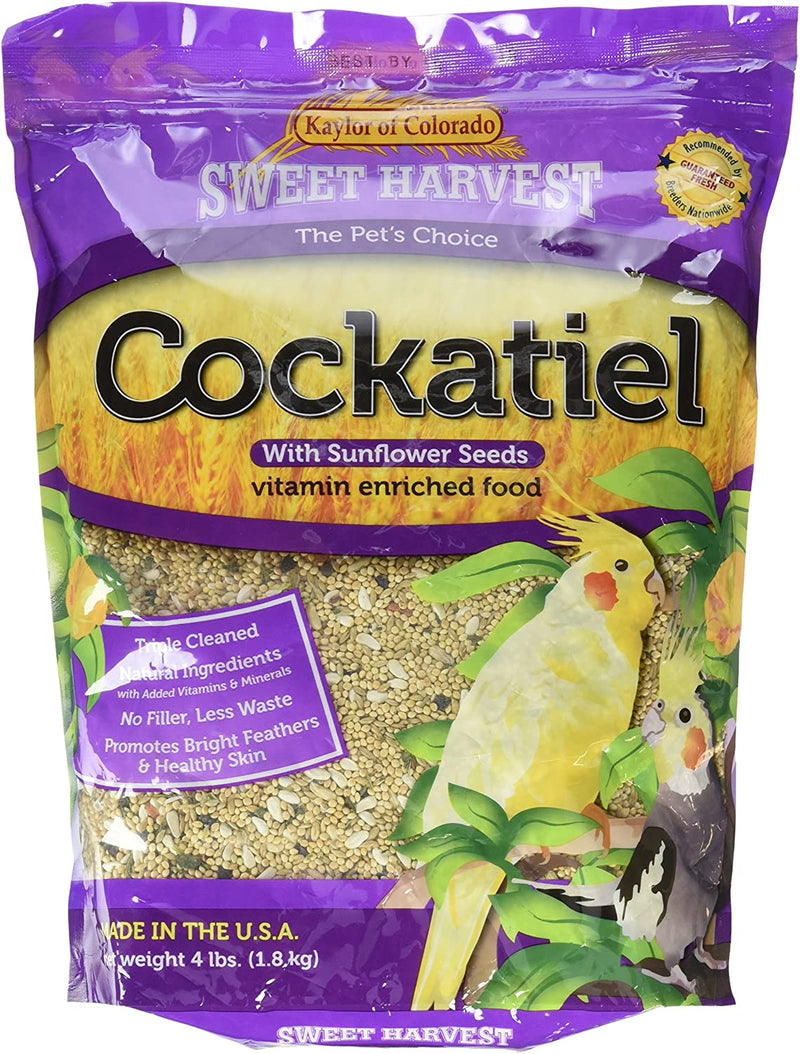 Sweet Harvest Cockatiel Bird Food (With Sunflower Seeds), 4 Lbs Bag - Seed Mix for Cockatiels Animals & Pet Supplies > Pet Supplies > Bird Supplies > Bird Food Sweet Harvest   
