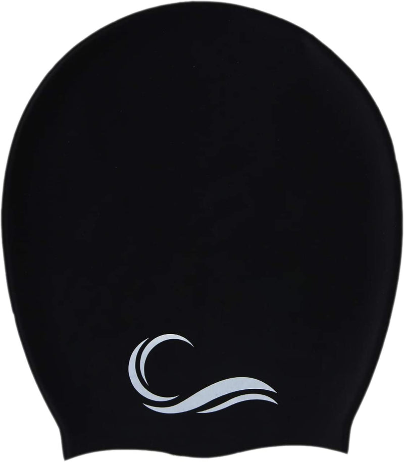 Interlaken Long Hair Dreadlock Swim Cap – Silicone Swimming XL or L Cap - Waterproof Black & Blue Swim Cap with Extra Pouch – Pool Caps Ideal for Women, Men, Youth and Children Sporting Goods > Outdoor Recreation > Boating & Water Sports > Swimming > Swim Caps Global Innovation Network LLC BLACK X-Large 