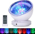 Ziziwin Ocean Wave Projector, 12 LED Remote Control Night Light Lamp Timer 8 Colors Changing LED Kids Night Light Projector Lamp for Baby Children Adult Bedroom Living Room and Party Decorations Home & Garden > Lighting > Night Lights & Ambient Lighting ziziwin White  