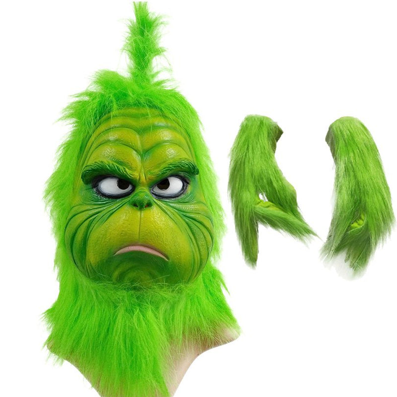 Grinch Latex Masks for Party Grinch Helmet with Gloves Apparel & Accessories > Costumes & Accessories > Masks LXHUGHUI   