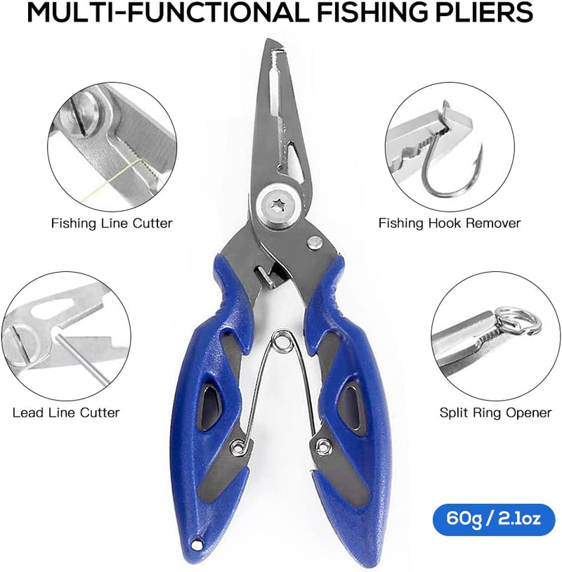 Doorslay 263Pcs Fishing Accessories Set with Tackle Box Including Plier Jig Hooks Sinker Weight Swivels Snaps Sinker Slides Sporting Goods > Outdoor Recreation > Fishing > Fishing Tackle Doorslay   