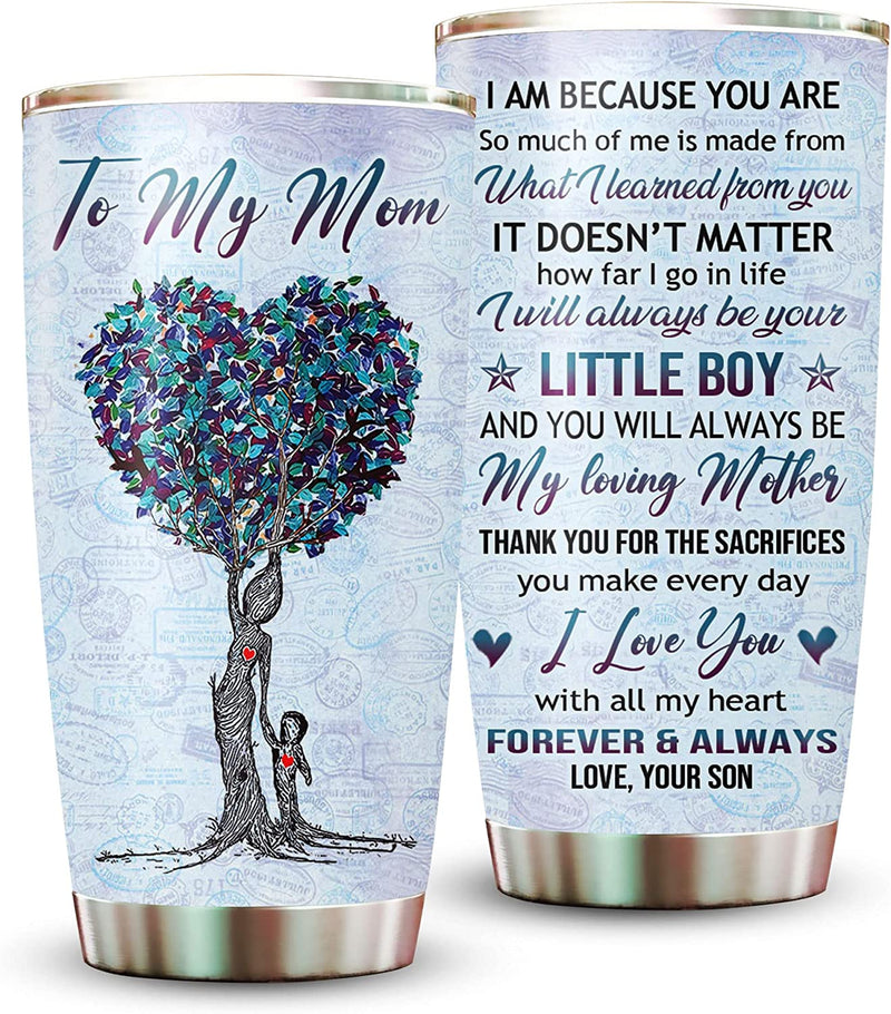 Mom Gifts from Daughters - 20Oz Stainless Steel Insulated Sunflower Mom Tumbler - Christmas, Valentine'S Day, Mom Birthday Gifts, Mothers Day Gifts from Daughter for Mom, New Mom, Bonus Mom Home & Garden > Kitchen & Dining > Tableware > Drinkware FamilyGater B1 Blue 2 1 Count (Pack of 1) 