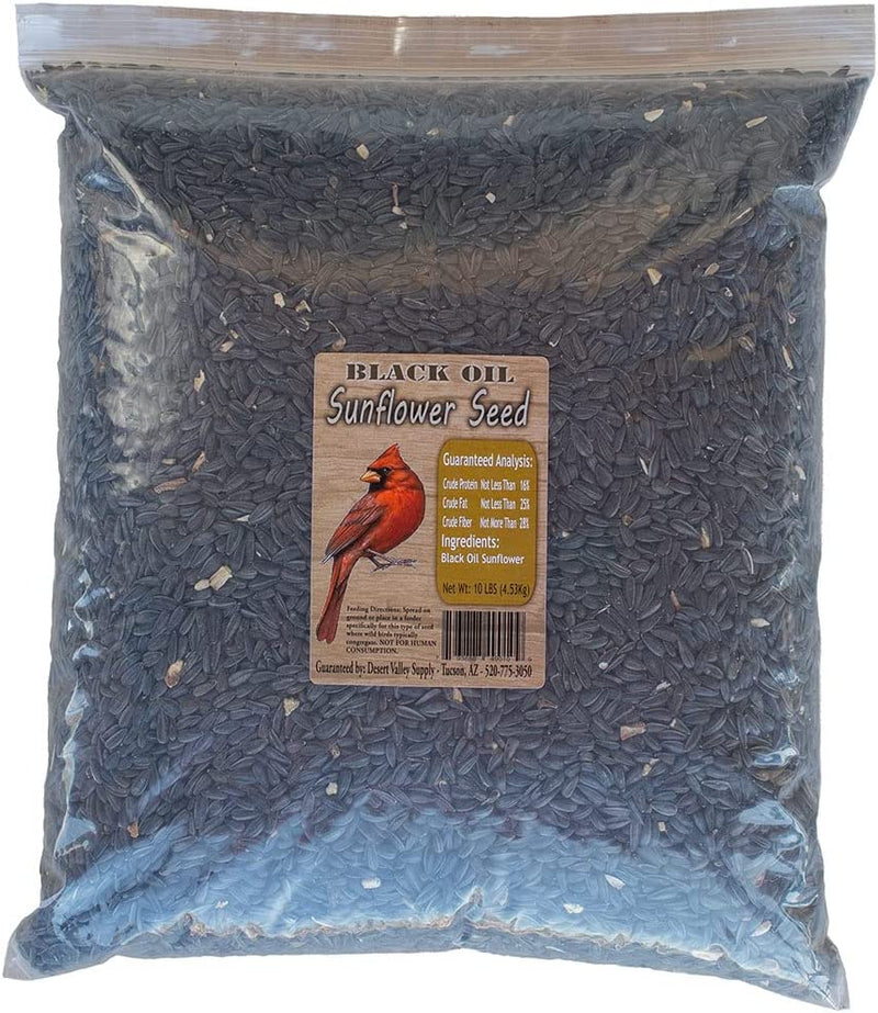 Desert Valley Premium Black Oil Sunflower Seeds - Wild Bird - Wildlife Food, Cardinals, Squirrels, Doves & More (10-Pounds) Animals & Pet Supplies > Pet Supplies > Bird Supplies > Bird Food Desert Valley Supply   