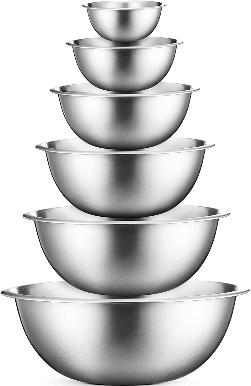 Stainless Steel Mixing Bowls (Set of 6) Stainless Steel Mixing Bowl Set - Easy to Clean, Nesting Bowls for Space Saving Storage, Great for Cooking, Baking, Prepping Home & Garden > Kitchen & Dining > Cookware & Bakeware FineDine Stainless Steel 6 Pack 