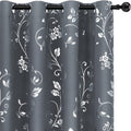 Ombre Blackout Curtains 84 Inches Long Damask Patterned Grommet Curtain Panels Grey Gradient Window Treatments Thermal Insulated Window Drapes for Bedroom Living Room(Grey, 2 Panels/ 52X84 Inch) Home & Garden > Decor > Window Treatments > Curtains & Drapes BLEUM CADE Floral-grey 52''W x 84''L 