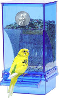 Parrot Automatic Feeder No Mess Bird Feeder Food Container Feeding Station Foraging Cage Accessories Acrylic Suitable for Parrot Cockatoo Canary Love Bird (Blue) Animals & Pet Supplies > Pet Supplies > Bird Supplies > Bird Cage Accessories > Bird Cage Food & Water Dishes Hamiledyi Blue  