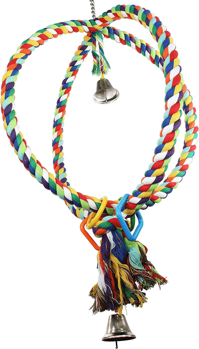 Bonka Bird Toys 1411 Huge Globe Rope Swing Colorful Huge Parrot African Grey Macaw Large