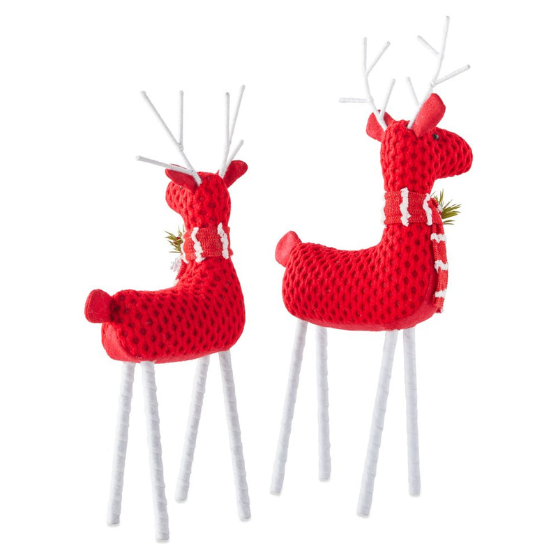 Holiday Time Red Crochet Christmas Reindeer Tabletop Decoration, Set of 2 Home & Garden > Decor > Seasonal & Holiday Decorations& Garden > Decor > Seasonal & Holiday Decorations Test Rite Intl   