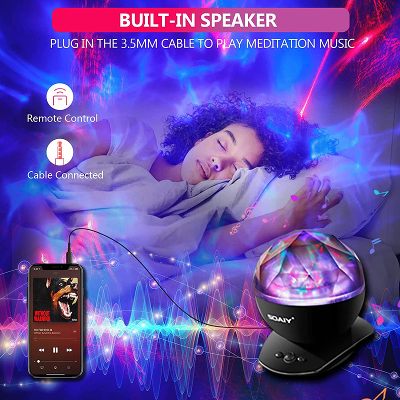 Star Projector, SOAIY Galaxy Projector for Bedroom, 8 Mode Lighting Shows, White Noise Aurora Projector with Timer and Speaker, Night Light Projector for Kids, Teenger, Adults, Ceiling, Room Decor Home & Garden > Lighting > Night Lights & Ambient Lighting SOAIY   