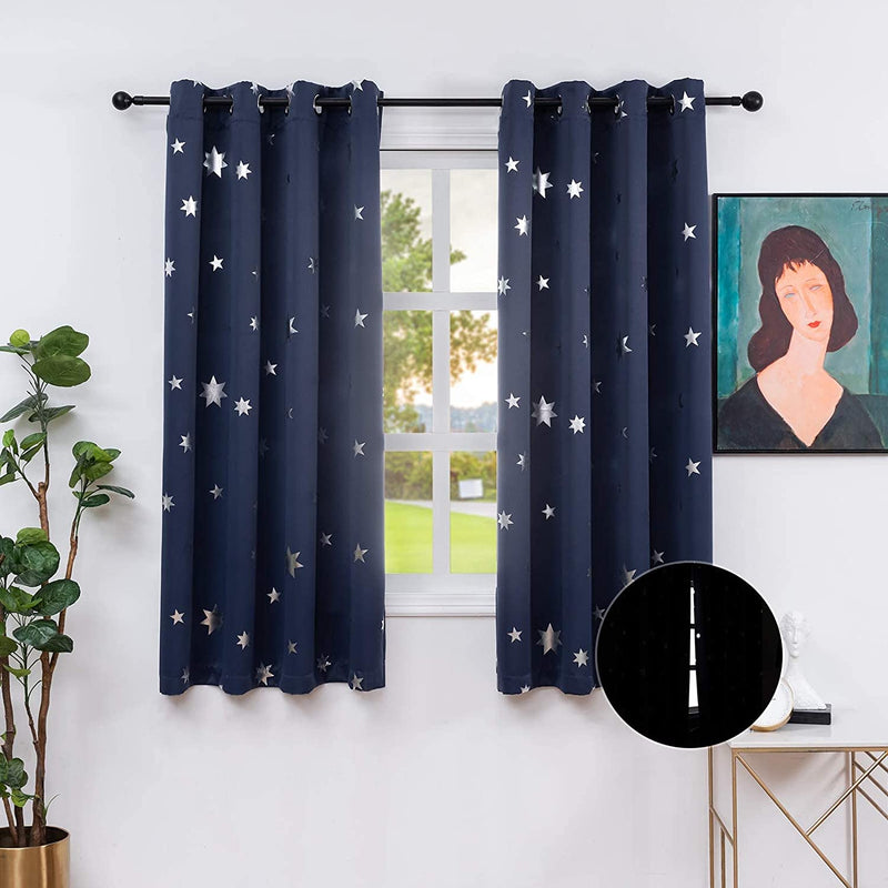 Lofus Thermal Insulated Blackout Curtains for Bedroom 3 Layer Full Room Darkening Noise Reducing Drapes with Black Liner and Grommet Top, 2 Panels,Pink,52 X 45 Inch Home & Garden > Decor > Window Treatments > Curtains & Drapes Lofus Dark Blue-7 W52*L63 