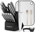 Gourmetop Kitchen Knife Set with No Drilling Magnetic Strip, Knives Set for Kitchen Black Titanium Cooking Knives, Sharp Stainless Steel Chef Knife Set for Cutting Meat & Vegetable, Dishwasher Safe Home & Garden > Kitchen & Dining > Kitchen Tools & Utensils > Kitchen Knives Gourmetop 18 Pieces stainless steel  