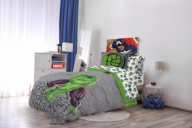 Marvel Hulk Fist 7 Piece Full Bed Set - Includes Comforter & Sheet Set Bedding - Super Soft Fade Resistant Microfiber (Official Marvel Product) Home & Garden > Linens & Bedding > Bedding Jay Franco   
