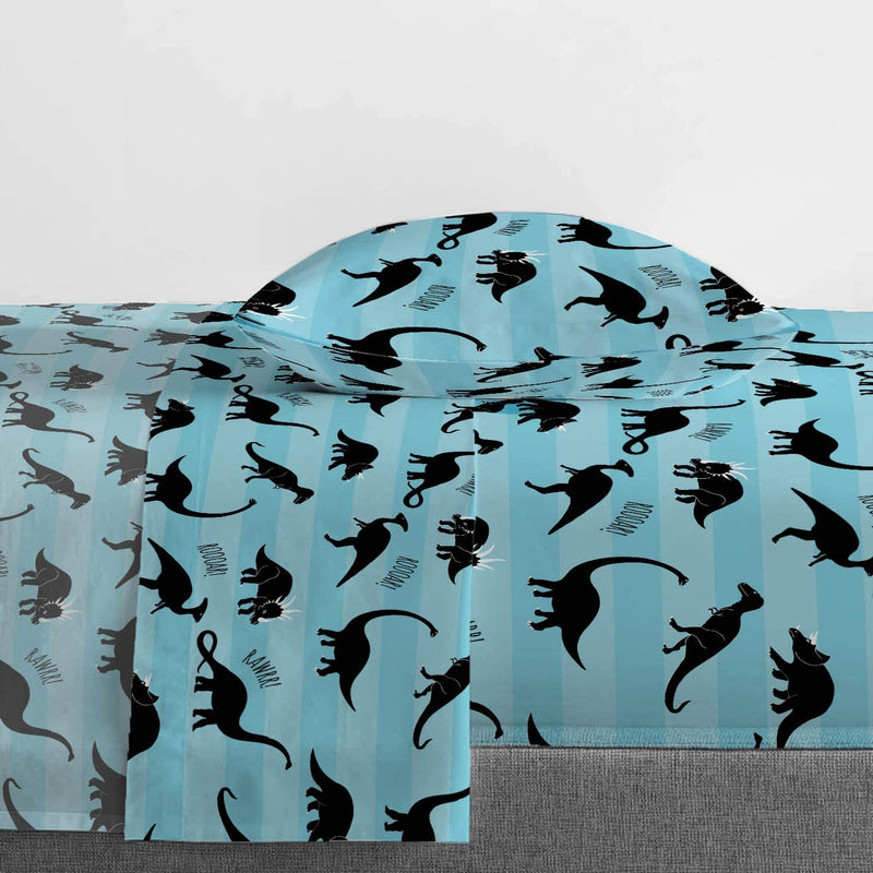 Jay Franco Dino Roar 4 Piece Twin Bed Set - Includes Comforter & Sheet Set - Bedding Features T- Rex the Dinosaur - Super Soft Fade Resistant Microfiber Home & Garden > Linens & Bedding > Bedding Jay Franco   
