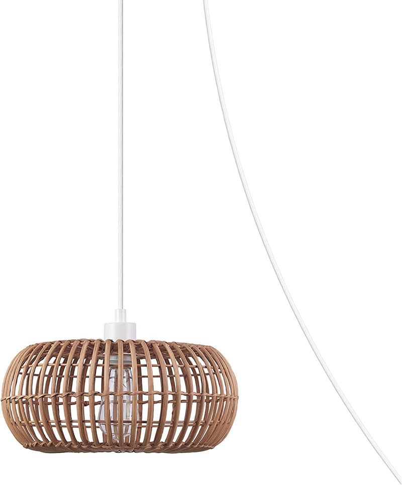 Globe Electric 61090 1-Light Pendant Light, Light Twine Shade, White Socket, White Cloth Hanging Cord, E26 Base Socket, Kitchen Island, Pendant Light Fixture, Adjustable Height, Home Décor Lighting Home & Garden > Lighting > Lighting Fixtures Globe Electric Fitz Without Bulb 