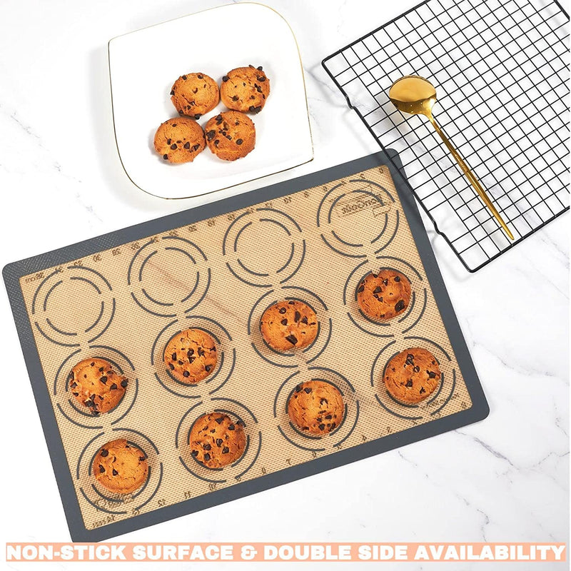 Silicone Baking Mat Set of 6, Non-Stick Food Grade Reusable Baking Sheet Liners Mats for Multi-Size Bakeware,Multi-Purpose Mats for Rolling Dough Making Pastry Cookies Macaroon Pizza by Bongoût. Home & Garden > Kitchen & Dining > Cookware & Bakeware HENGDE   
