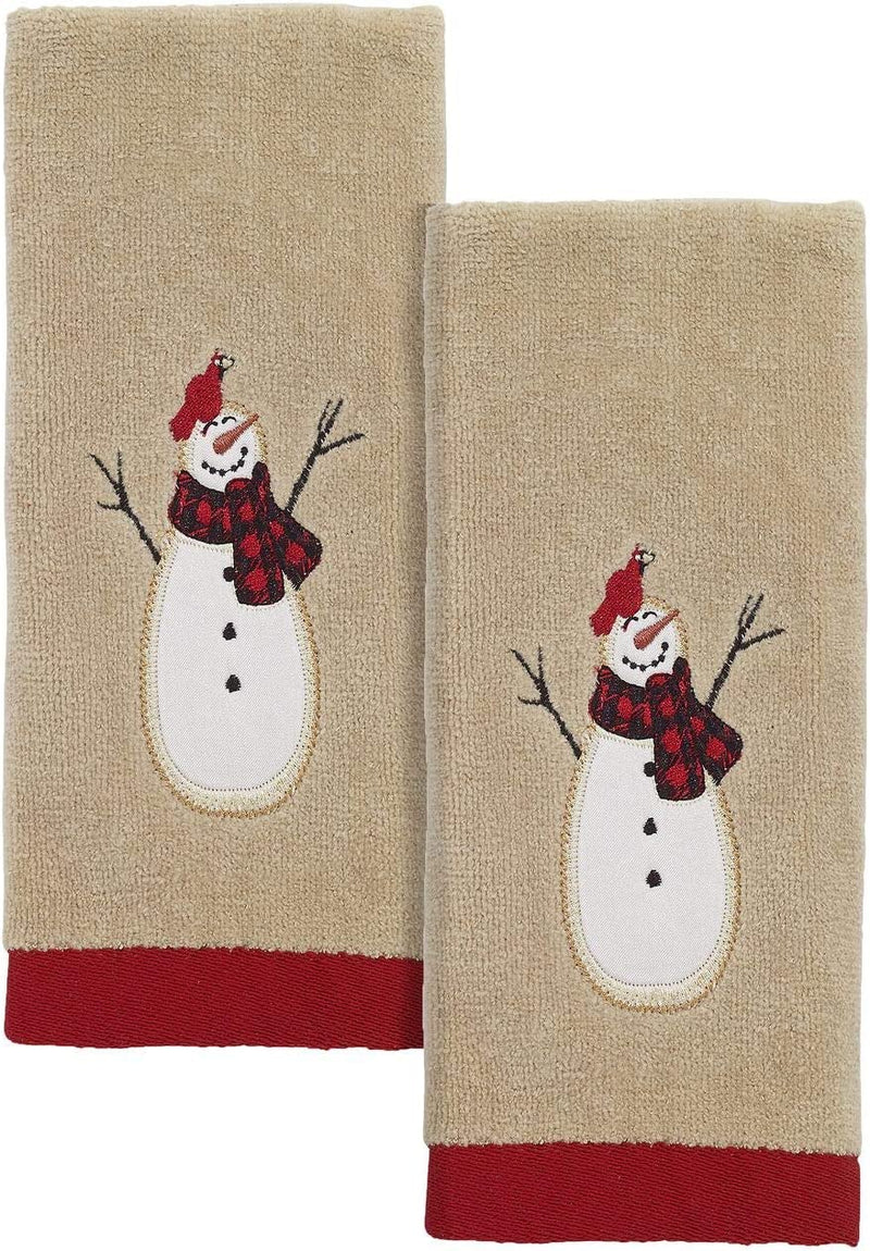 Snowmen Gathering Collection Bath Towel, Multi Home & Garden > Linens & Bedding > Towels Avanti Linens 2pc Fingertip Towels  