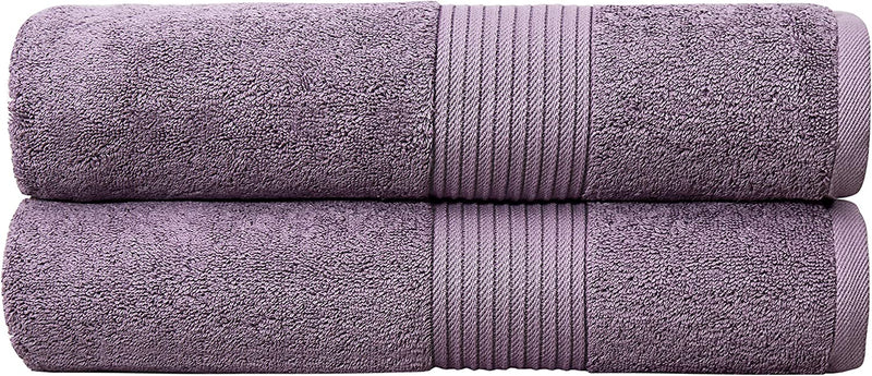 Luxury Extra Large Oversized Bath Towels | Hotel Quality Towels | 650 GSM | Soft Combed Cotton Towels for Bathroom | Home Spa Bathroom Towels | Thick & Fluffy Bath Sheets | Dark Grey - 4 Pack Home & Garden > Linens & Bedding > Towels Bumble Towels Wisteria 34" x 56" 2 Pack 