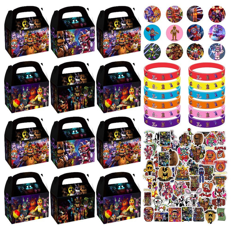 86 Five Nights at Freddy'S Toy Gifts Party Favors Sticker Badge Wristband Candy Gift Box Halloween Christmas Goodie Bag Stuffers Kids Birthday Supplies Decorations Collectibles for Boys and Girls Home Home & Garden > Decor > Seasonal & Holiday Decorations& Garden > Decor > Seasonal & Holiday Decorations UAZAWBT   