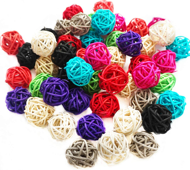 50 Pack Birds Toy Rattan Balls Parrot Parakeet Chewing Toys Pet Bird Chew Toy Parakeet Budgie Cage Accessories Wedding Party Decorative Crafts Hanging DIY Accessories Animals & Pet Supplies > Pet Supplies > Bird Supplies > Bird Toys Honkoolly   