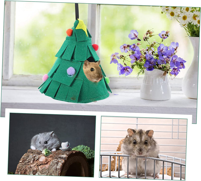 Balacoo Portable Animal Glider Christmas Chinchilla Xmas Nest Cage Beds Hanging Shape Adorable House Squirre Accessories Breathable - Rat Pets Warm Animals Hammock Hedgehog Bed Cave For