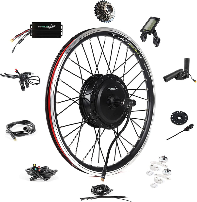 EBIKELING Waterproof Ebike Conversion Kit for Electric Bike 26" Front or Rear Wheel Electric Bicycle Hub Motor Kit 1500W 1200W 750W 500W Electric Bike Conversion Kit Sporting Goods > Outdoor Recreation > Cycling > Bicycles EBIKELING 500w Rear 