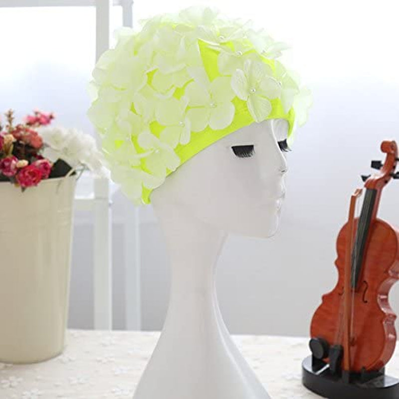 WINOMO Fashionable Swim Cap Floral Petal Stylish Swimming Hat Bathing Caps Size L for Women Sporting Goods > Outdoor Recreation > Boating & Water Sports > Swimming > Swim Caps WINOMO Fluorescent Green  