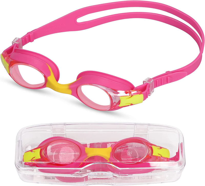 FYY Kids Swim Goggles ,Swimming Goggles for Kids (3-14)-Leak Proof Anti-Fog Anti-Uv for Age 3-16 Girls and Boys Home & Garden > Linens & Bedding > Bedding GUANGZHOU WENYI COMMUNICATION EQIPMENT CO.,LTD Pink+yellow  