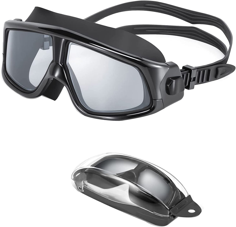 MIDYOO Black Swimming Goggles with Wide Distortion Free Vision,No Leaking Swim Glasses Sporting Goods > Outdoor Recreation > Boating & Water Sports > Swimming > Swim Goggles & Masks MIDYOO Black  