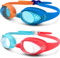 Outdoormaster Kids Swim Goggles 2 Pack - Quick Adjustable Strap Swimming Goggles for Kids