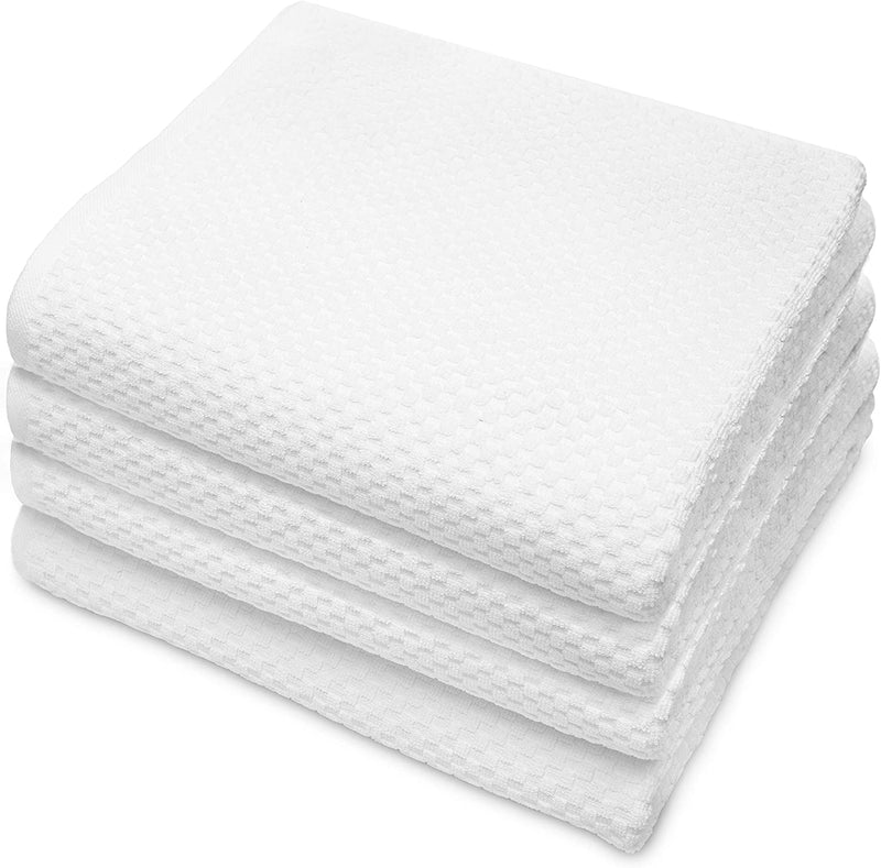COTTON CRAFT- Euro Spa Set of 4 Luxury Waffle Weave Bath Towels, Oversized Pure Ringspun Cotton, 30 Inch X 56 Inch, White Home & Garden > Linens & Bedding > Towels COTTON CRAFT 4 Pack Bath Towel  