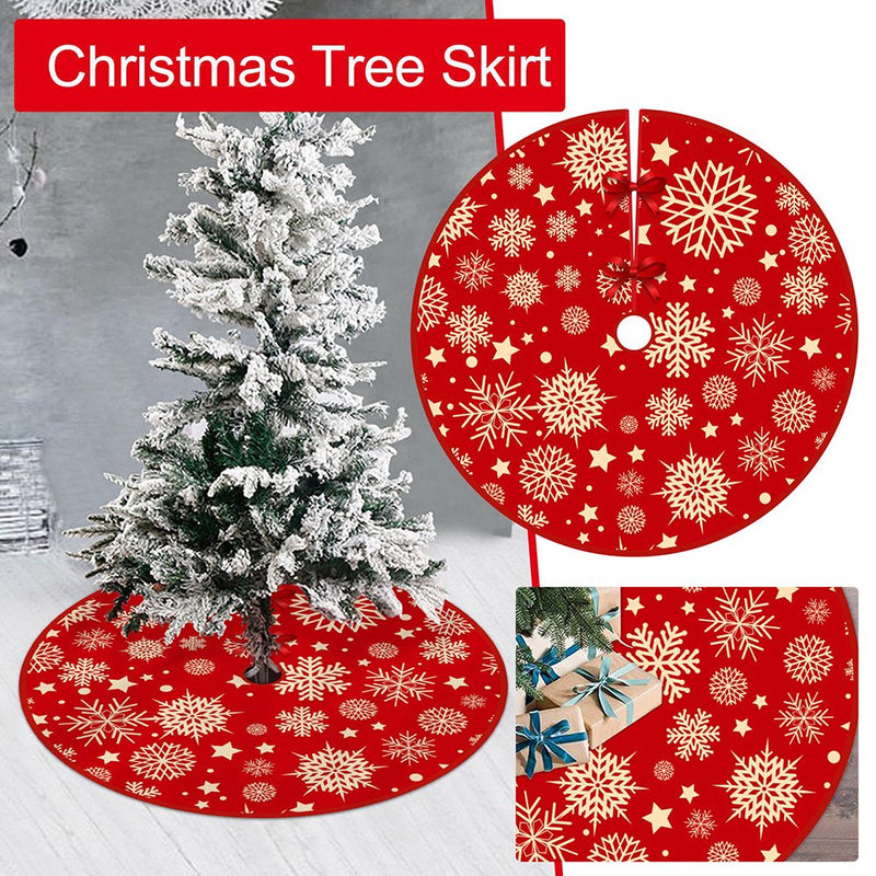 Jessboyy Christmas Tree Skirt, 35 Inch Large Christmas Tree Skirt, Red Xmas Tree Skirt Christmas Decorations, for Indoor Holiday Christmas Tree Decoration, Gift on Clearance Home & Garden > Decor > Seasonal & Holiday Decorations > Christmas Tree Skirts Jessboyy   