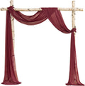 Ling'S Moment 2 Panels 30" Wide 6 Yards Chiffon Fabric Drapery Wedding Arch Draping Fabric Ceremony Reception Swag (White & Dusty Blue) Home & Garden > Decor > Window Treatments > Curtains & Drapes Ling's Moment Burgundy 20ft 