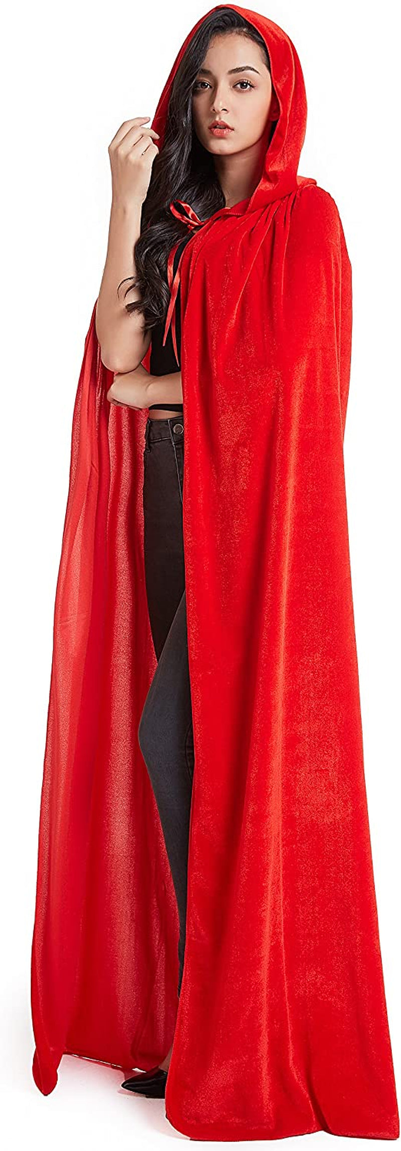 Crizcape Unisex Halloween Costume Cape Hooded Velvet Cloak for Men and Womens  Crizcape Red Medium 