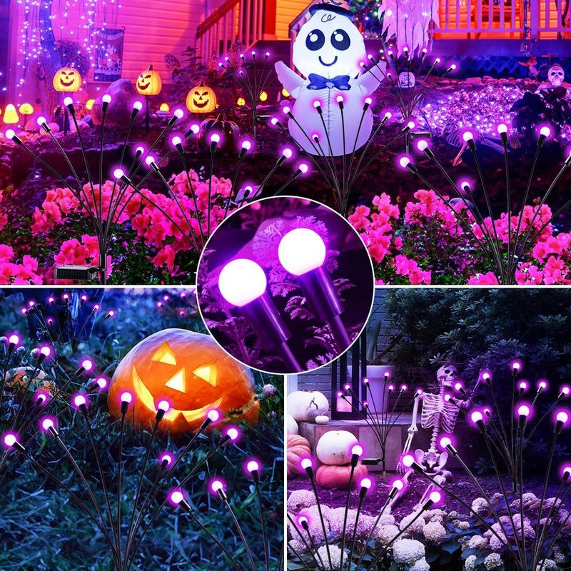 Outdoor Halloween Decorations, 6Pack Firefly Halloween Solar Lights for Halloween Decor, 8LED Purple Halloween Lights Outdoor, Halloween Fairy Lights for outside Halloween Yard Decorations Pathway  Cixi Yinbin Trade Company Limited   