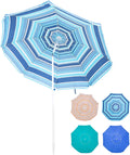 Lurasel Beach Umbrella 6.5Ft UV 50+ Outdoor Portable Sunshade Umbrella with Sand Anchor,Tilt Mechanism and Carry Bag for Garden Beach Outdoor, Blue Home & Garden > Decor > Picture Frames Lurasel Blue Stripe 6.5FT 