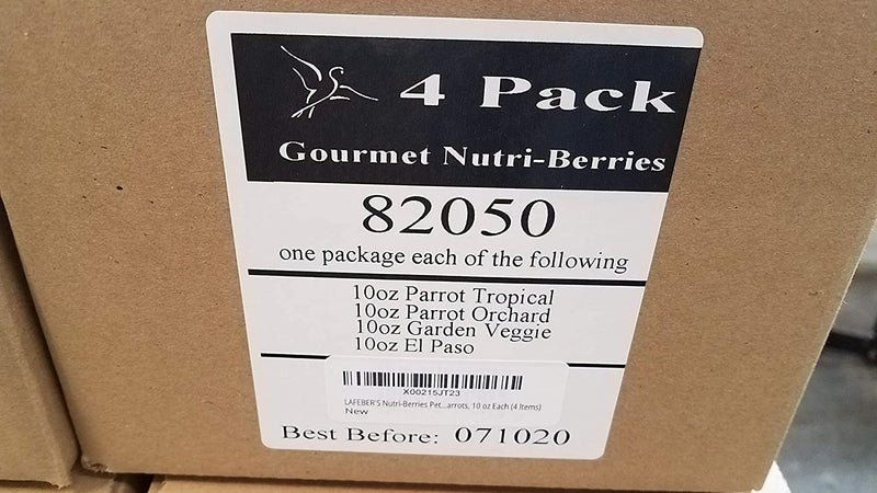 LAFEBER'S Gourmet Nutri-Berries Pet Bird Food Variety Sampler Bundles, Made with Non-Gmo and Human-Grade Ingredients, for Parrots, 10 Oz. Each (4 Pk Bundle) Animals & Pet Supplies > Pet Supplies > Bird Supplies > Bird Food LAFEBER'S   
