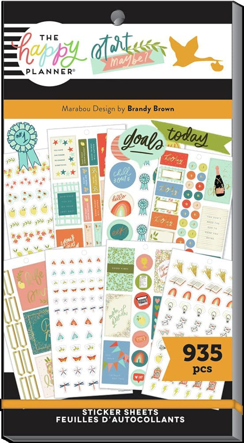 The Happy Planner Sticker Pack for Calendars, Journals and Projects –Multi-Color, Easy Peel – Scrapbook Accessories – Enjoy the Little Things Theme – 30 Sheets, 732 Stickers Total