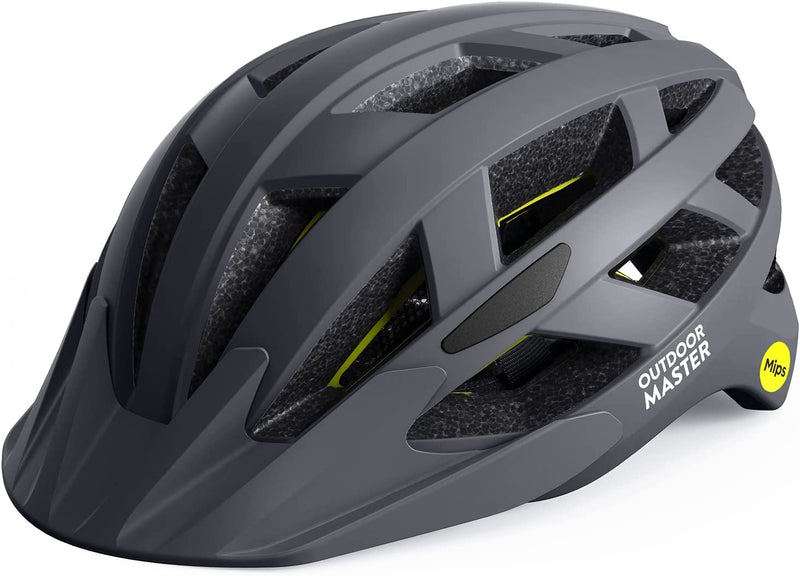 Outdoormaster Gem Recreational MIPS Cycling Helmet - Two Removable Liners & Ventilation in Multi-Environment - Bike Helmet in Mountain, Motorway for Youth & Adult Sporting Goods > Outdoor Recreation > Cycling > Cycling Apparel & Accessories > Bicycle Helmets OutdoorMaster Midnight Blue Medium 